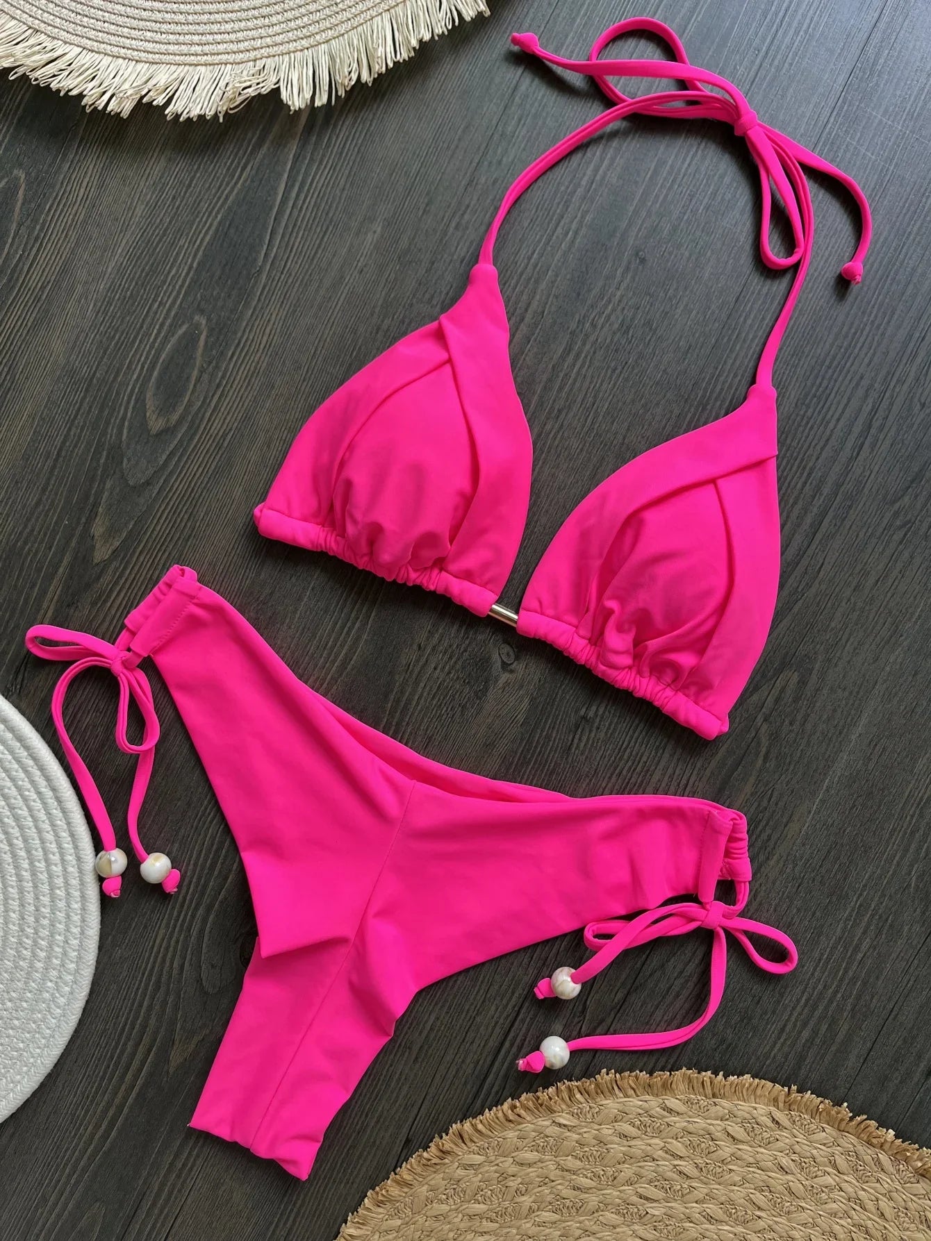 RUOTONGSEPT 2025 Nuovo Sexy Costume da Bagno Triangolare in 13 Colori per Donne, Bikini Brasiliano, Costume Push-Up, Set Bikini da Spiaggia