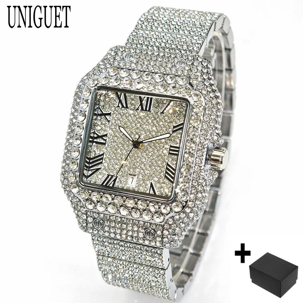 Orologio da Donna UNIGUET di Lusso alla Moda, Elegante Quadrante Piccolo con Diamanti Rosa, Mini Orologio da Polso al Quarzo Bling-Bling da Donna, Regalo