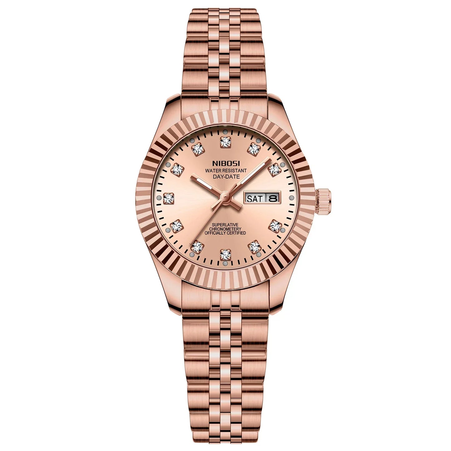 NIBOSI Orologi da donna con diamanti Orologio da donna casual di moda di lusso delle migliori marche Orologio da donna con data settimanale automatica impermeabile Reloj