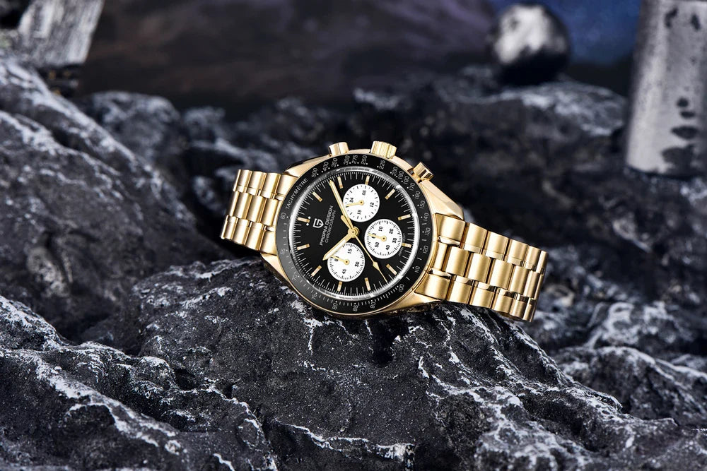 Nuovo Orologio da Uomo PAGANI DESIGN Golden Moon 2026, Orologio al Quarzo di Lusso, Cronografo Sportivo, Vetro Zaffiro AR, Impermeabile, Regalo
