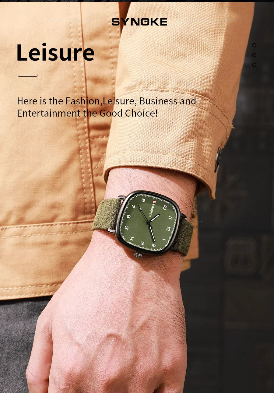 SYNOKE orologio al quarzo da uomo Fashion Simple Business Belt orologio al quarzo per uomo orologio da polso per studenti sport Non meccanico