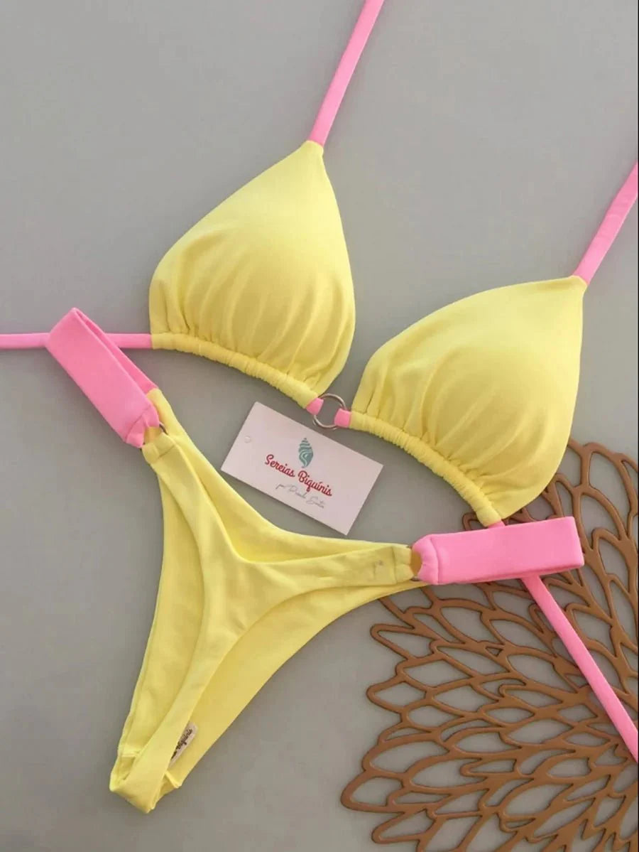 Micro Bikini 2026 Costume da bagno donna Nuovo costume da bagno sexy Halter Bikini Set brasiliano Biquini Perizoma femminile Beachwear Party Wear