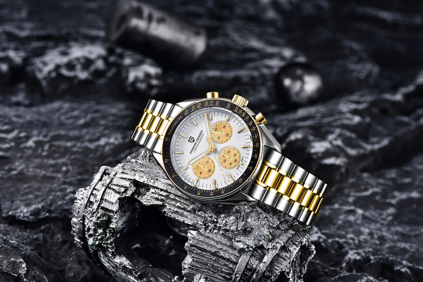 PAGANI DESIGN 500 Orologio da Uomo di Lusso con Cronografo Sportivo, Quadrante Tondo, Vetro Zaffiro AR, Movimento Giapponese, Acciaio 316L, Luminoso