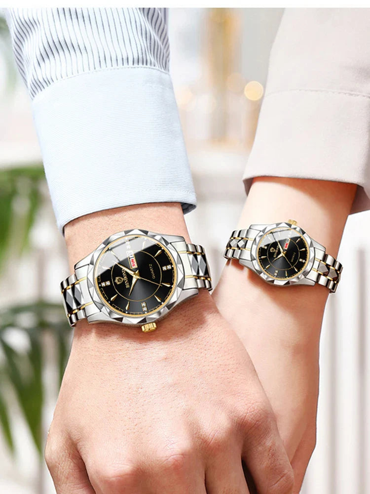 BINBONG Orologi da donna Orologio al quarzo da donna di moda di lusso Orologio da polso in acciaio inossidabile con data luminosa impermeabile Regalo per gli amanti della fidanzata
