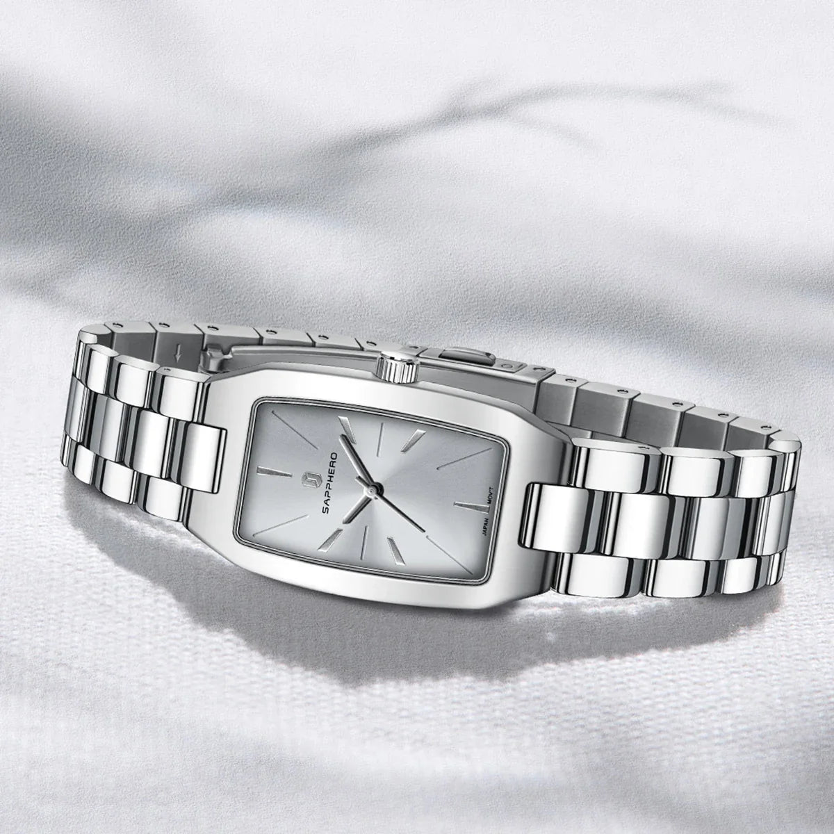 SAPPHEROLuxury Orologio da donna Cinturino in acciaio inossidabile Orologio impermeabile Quadrante ultrasottile Orologio da donna semplice alla moda Orologio accurato