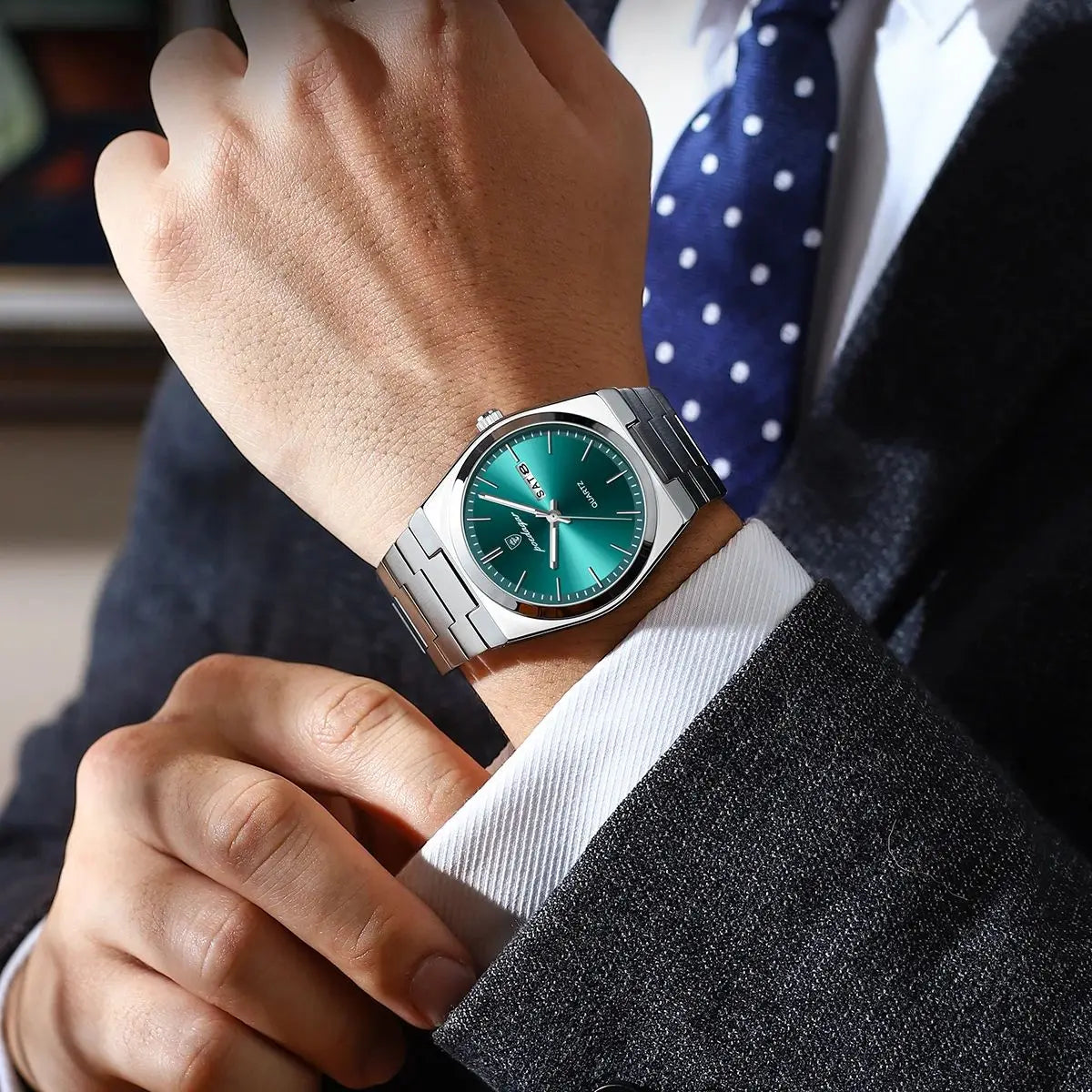 POEDAGAR Orologi da uomo di lusso Impermeabile luminoso Data Settimana Orologio da uomo in acciaio inossidabile Moda casual Orologio da polso da uomo al quarzo Reloj