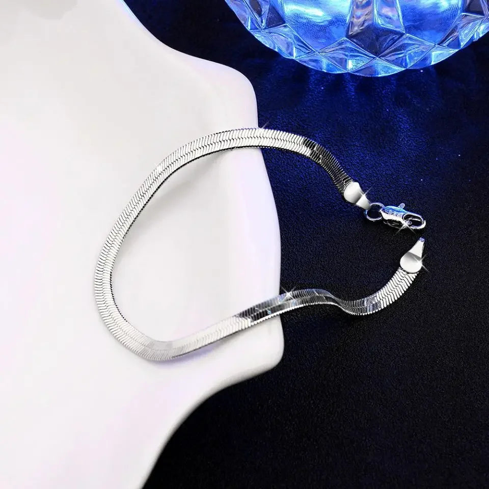 Set di collane con bracciale a catena in argento sterling 925 da 4 mm per donna uomo set di gioielli da sposa per feste di moda regali
