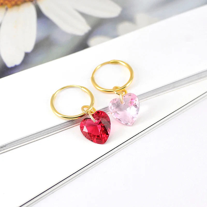 Lussuosa geometria 925 orecchio in argento sterling Ago rosa serie zircone orecchini a cerchio pendenti dolce moda regali di gioielli da sposa