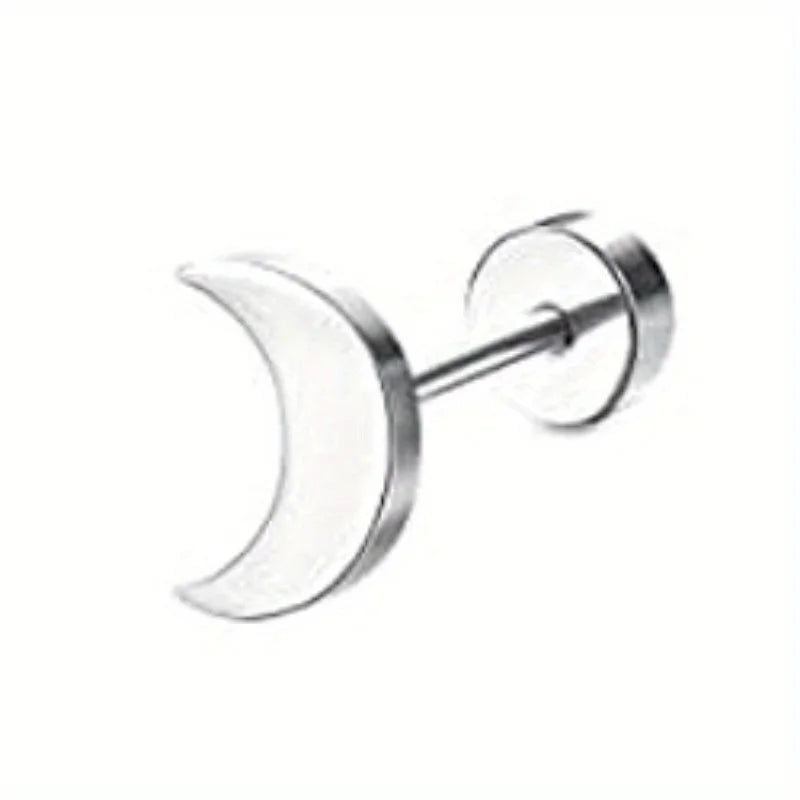 Drperfect 1pc orecchini chirurgici in acciaio inossidabile per donna uomo orecchini con retro piatto orecchini con cartilagine orecchini a cerchio con Piercing