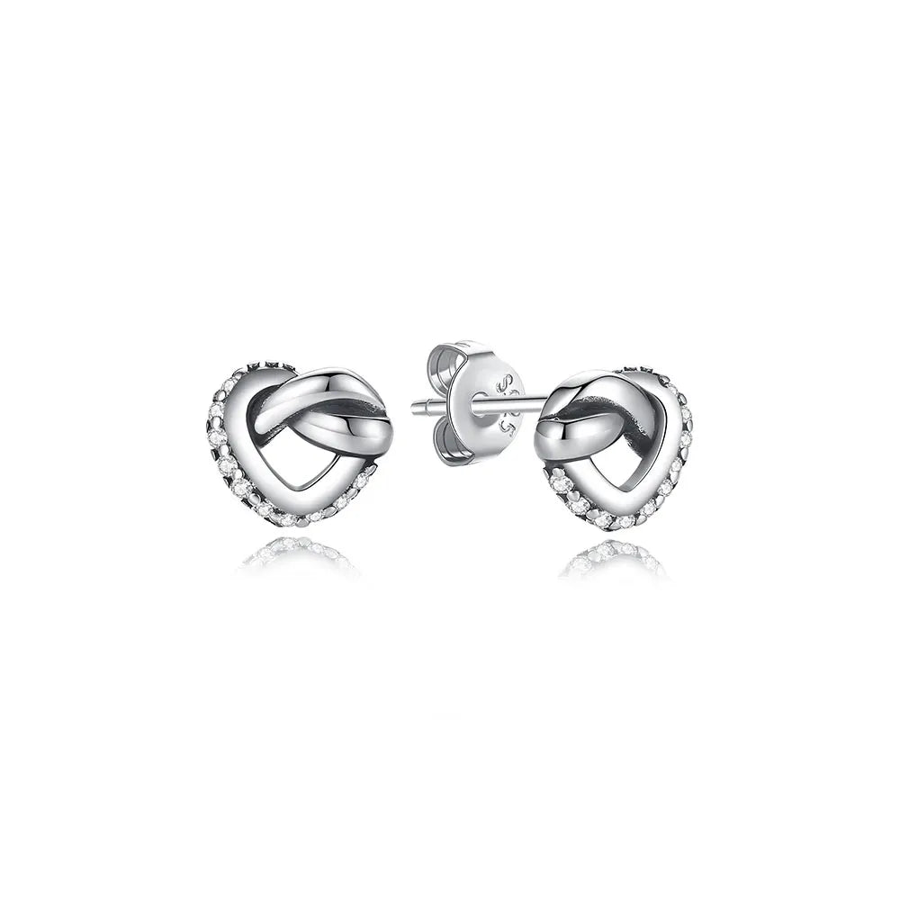 Orecchini Originali in Argento Sterling 925, Modello 2026, a Perno e a Cerchio con Cristalli, per Donna, in Oro Rosa, con Corona, Cuore, Infinito, Ape, Gioielli