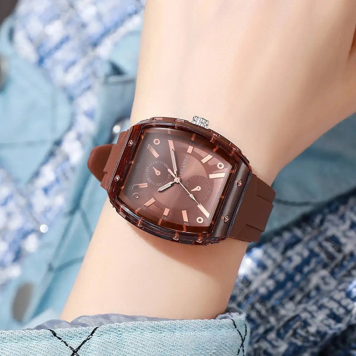 Orologi da donna alla moda Orologi da polso al quarzo da donna con cinturino in silicone casual per ragazze Orologio Reloj Mujer (senza scatola)