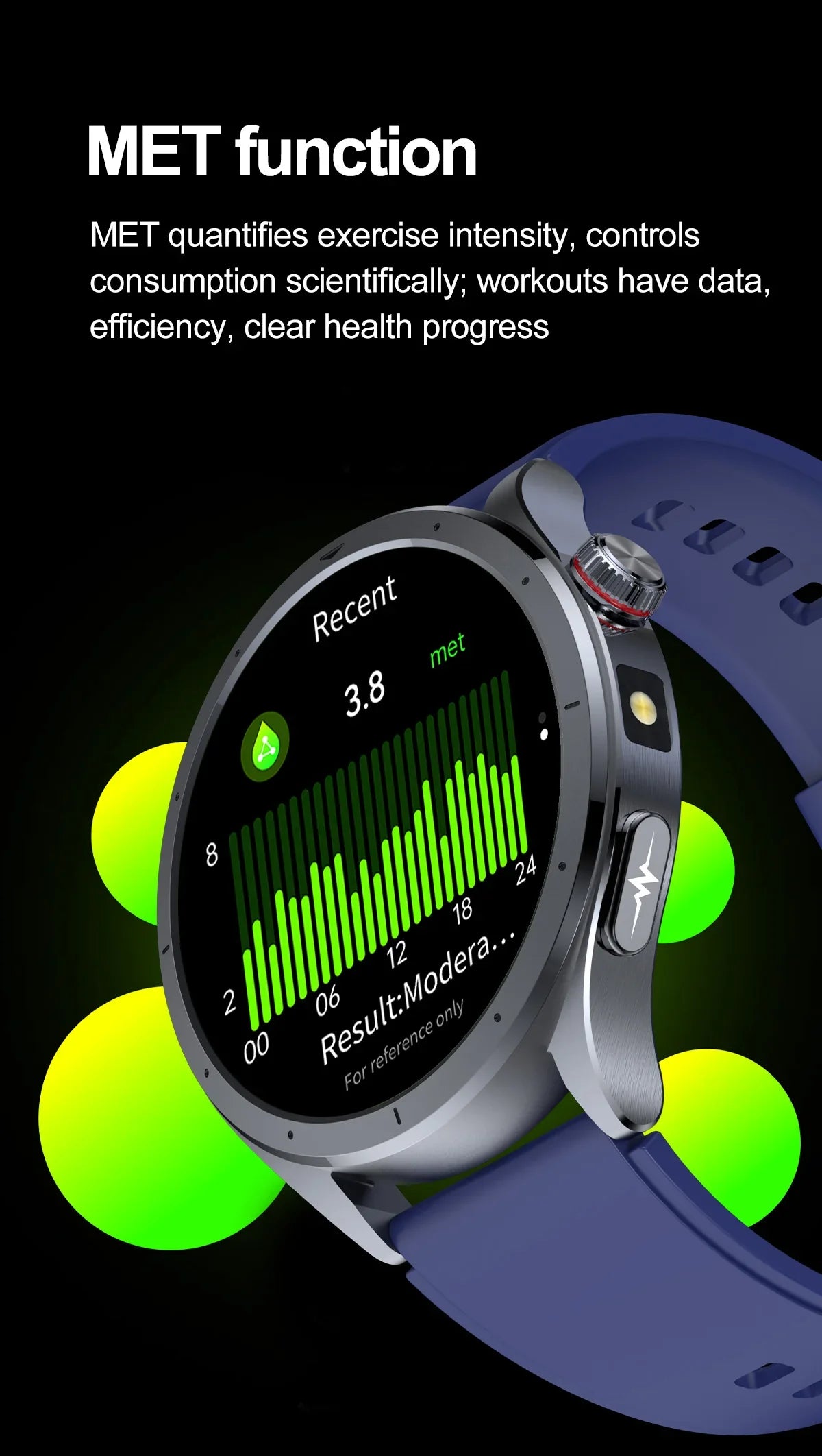 Nuovo Smartwatch 2026 per Analisi del Grasso Corporeo, ECG+PPG, Acido Urico, Pressione Sanguigna, Ossigeno nel Sangue, Orologio con Chiamate per Uomini e Donne