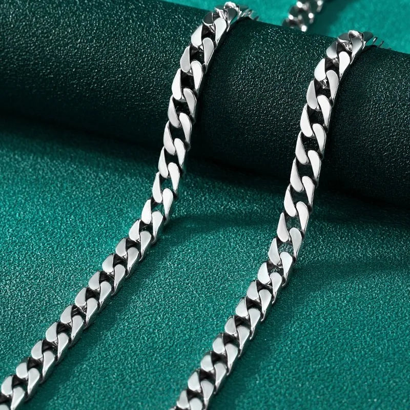 100% S925 Collana in argento sterling Bracciale Punk S925 Gioielli in argento Non sbiadisce mai Carry certificato Uomo Donna Gioielli Regali