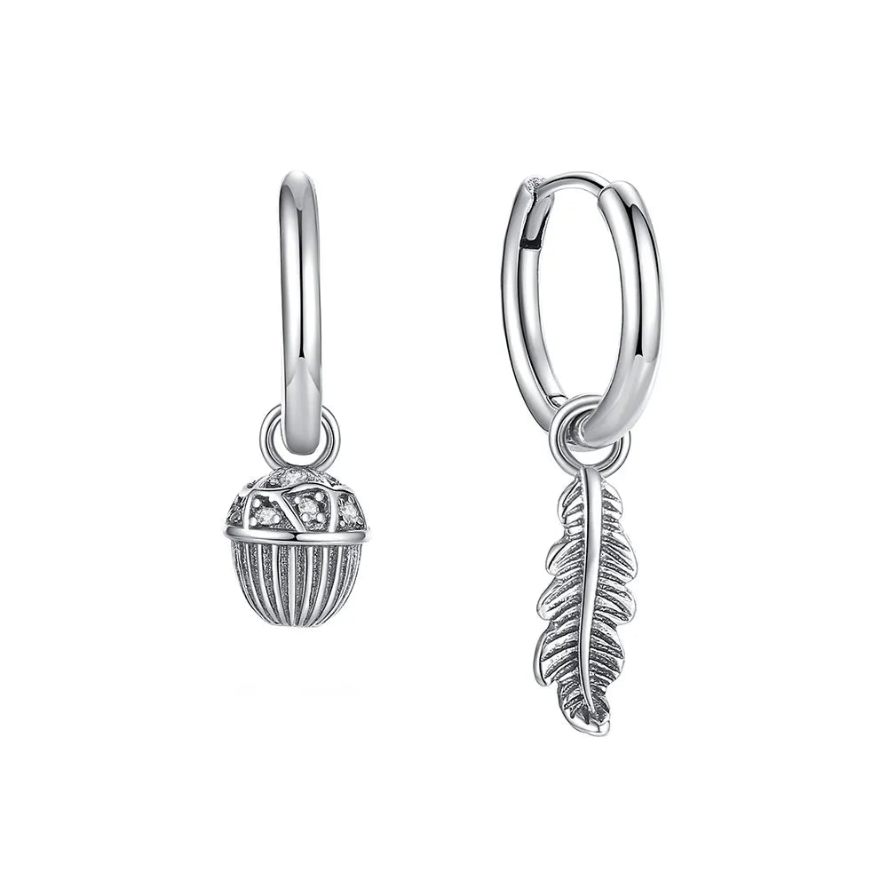 Orecchini Originali in Argento Sterling 925, Modello 2026, a Perno e a Cerchio con Cristalli, per Donna, in Oro Rosa, con Corona, Cuore, Infinito, Ape, Gioielli