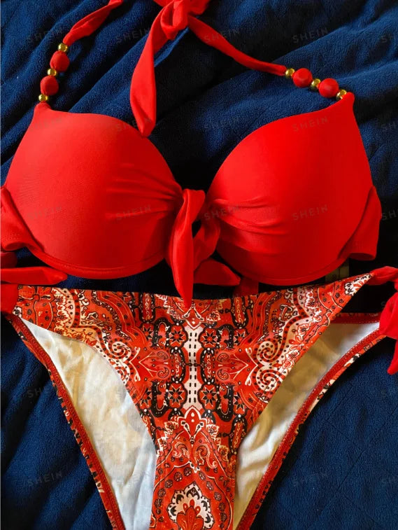 Sexy Push Up Bikini 2024 Costume da bagno donna Due pezzi Costumi da bagno Perizoma femminile Bikini Set Nuoto per costumi da bagno Biquini brasiliano