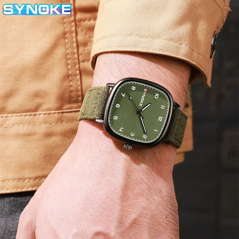 SYNOKE orologio al quarzo da uomo Fashion Simple Business Belt orologio al quarzo per uomo orologio da polso per studenti sport Non meccanico