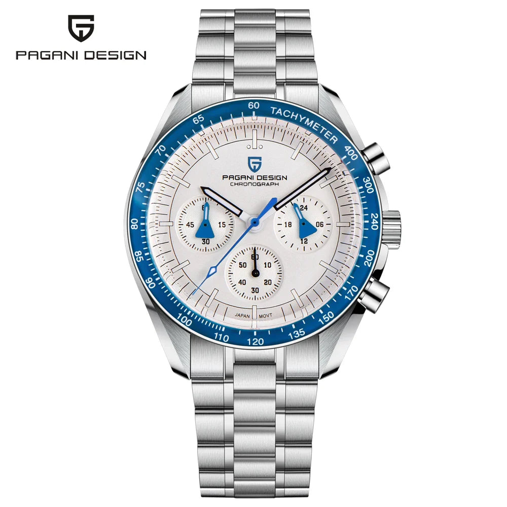 Nuovo Orologio da Uomo PAGANI DESIGN Golden Moon 2026, Orologio al Quarzo di Lusso, Cronografo Sportivo, Vetro Zaffiro AR, Impermeabile, Regalo