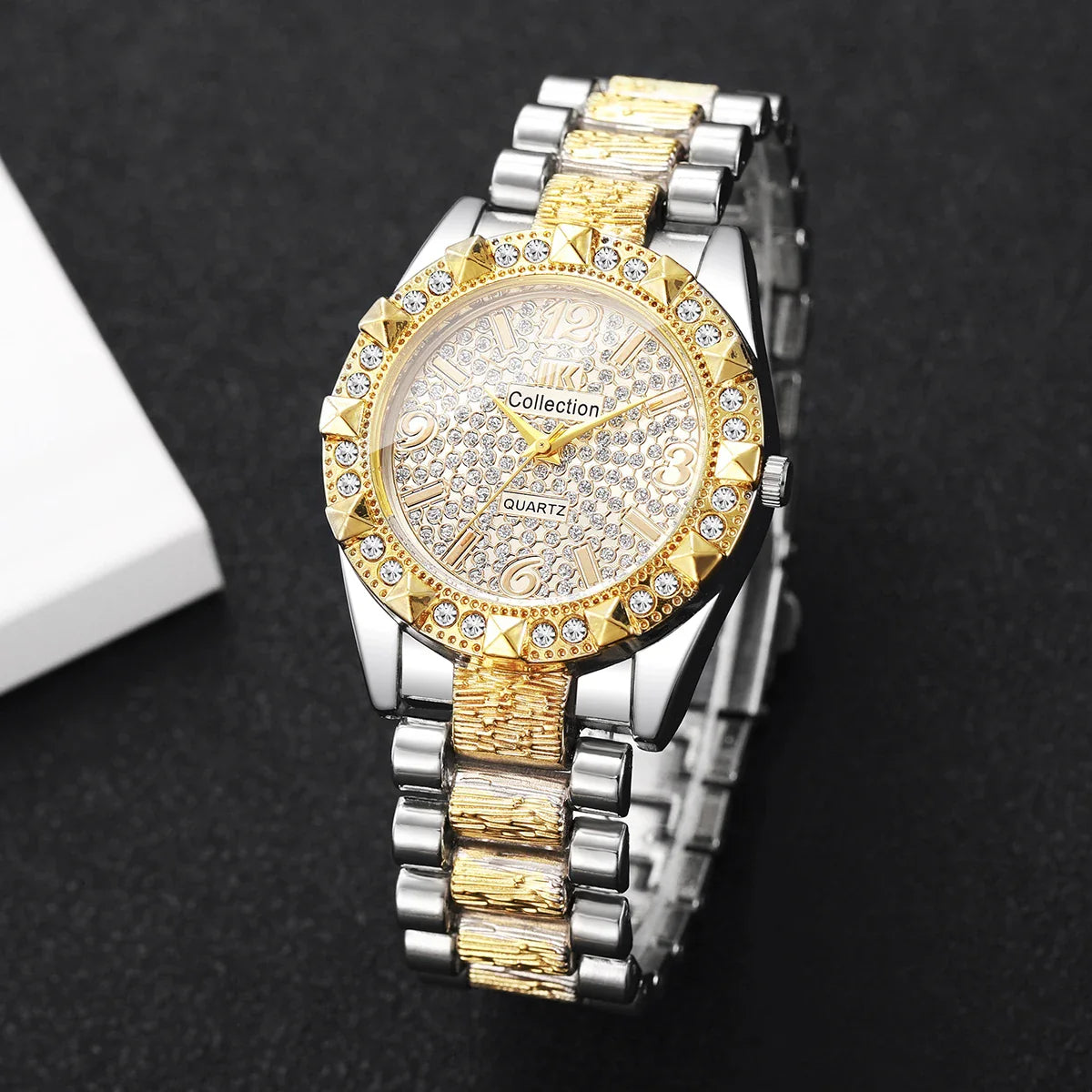 Orologi da donna con diamanti di lusso Orologio da polso al quarzo da donna con quadrante arabo alla moda Reloj Mujer Orologio da ragazza regalo (senza scatola)