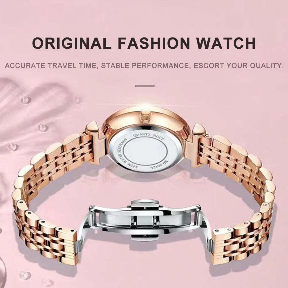 POEDAGAR Orologi al quarzo da donna eleganti di lusso Orologio impermeabile in acciaio inossidabile per donna Orologio da polso da donna alla moda casual reloj