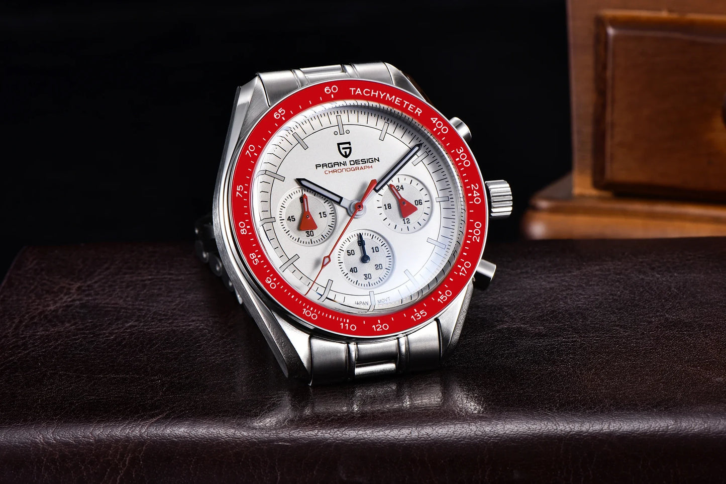PAGANI DESIGN 500 Orologio da Uomo di Lusso con Cronografo Sportivo, Quadrante Tondo, Vetro Zaffiro AR, Movimento Giapponese, Acciaio 316L, Luminoso