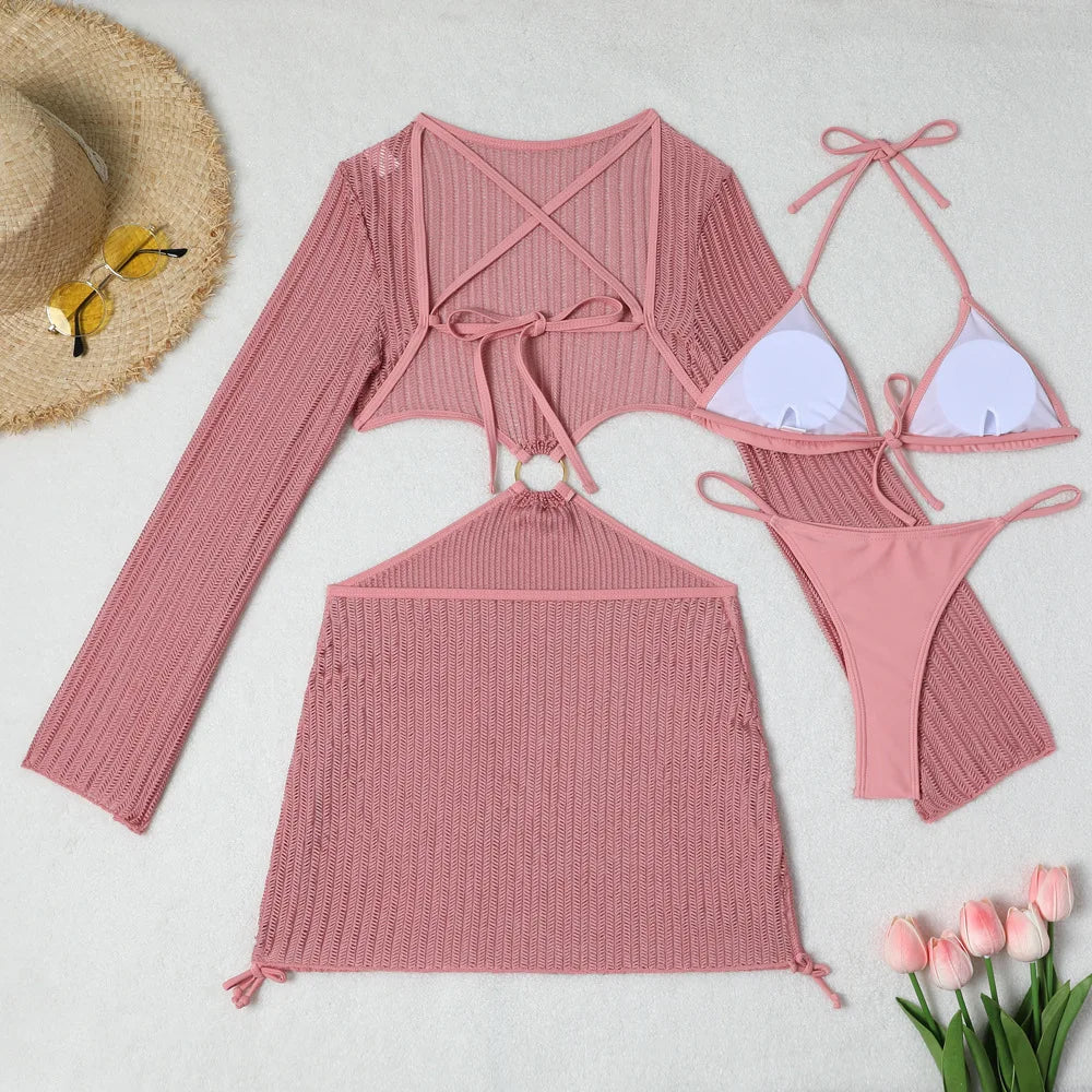 2026 Bikini sexy Costumi da bagno femminili Costumi da bagno a tre pezzi da donna Costumi da bagno da spiaggia Costumi da bagno Bikini brasiliano Set Bagnante da piscina