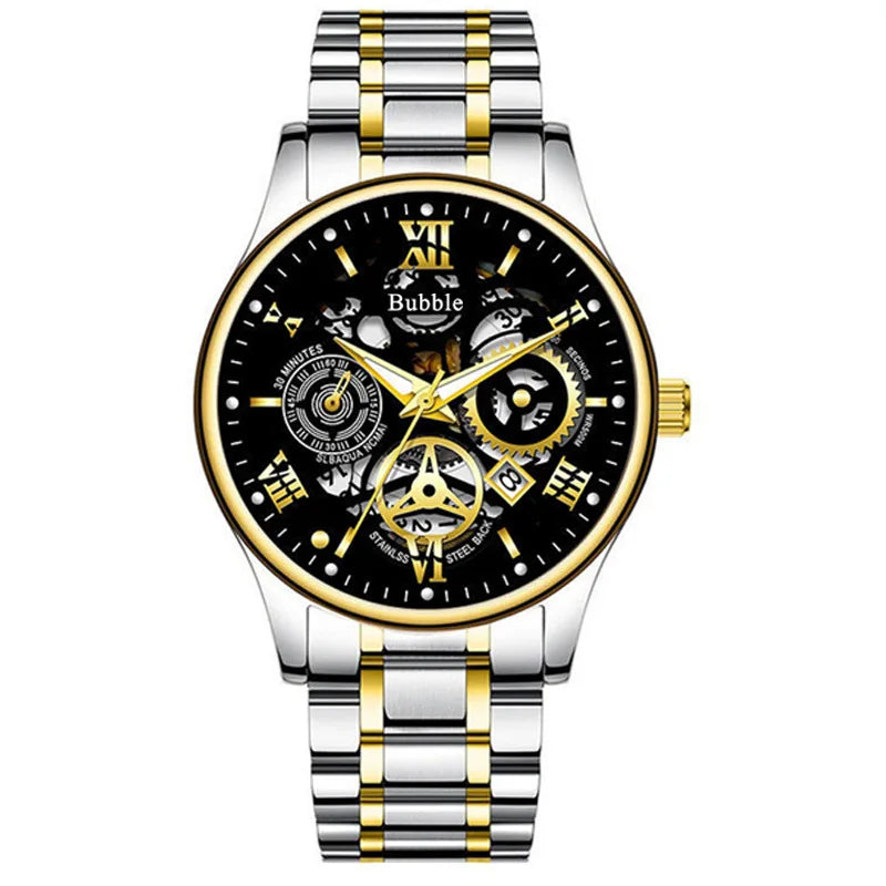 Orologio UTHAI da uomo Orologio da polso al quarzo versatile di lusso leggero e di fascia alta alla moda Orologio da uomo vuoto romano impermeabile