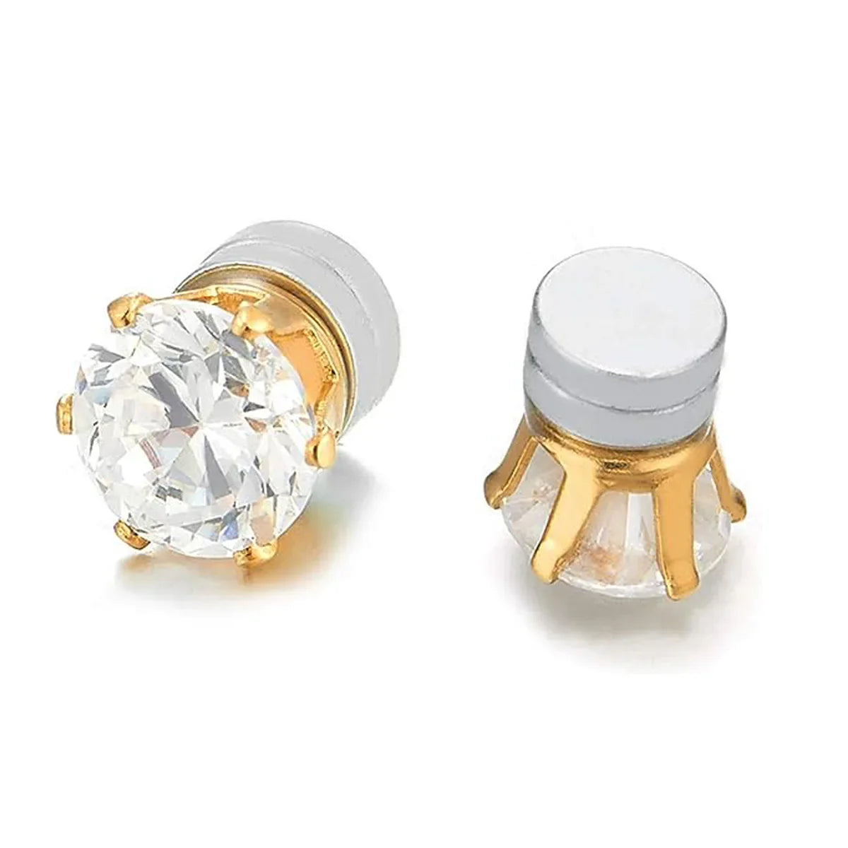 1 paio di orecchini a clip con orecchio magnetico forte in cristallo per uomo donna orecchini con magnete zircone rotondo punk regalo di gioielli non penetranti