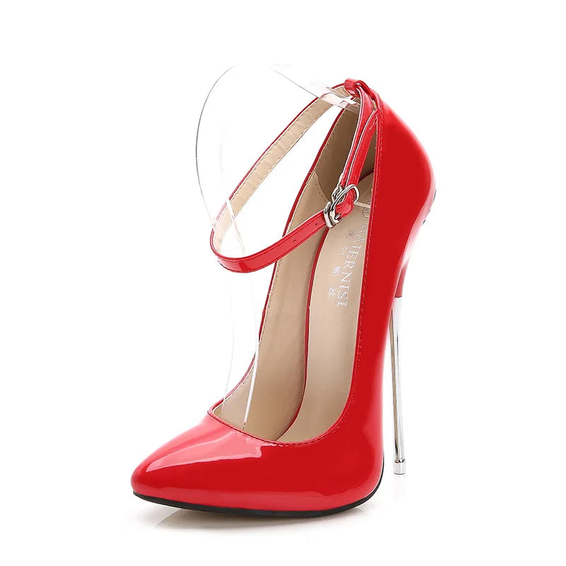 Sexy 16cm Extreme High Heels Pumps Shoes Woman Fashion Key Black Red Heeled Dance Party Wedding Office Shoes Ladies Large Size