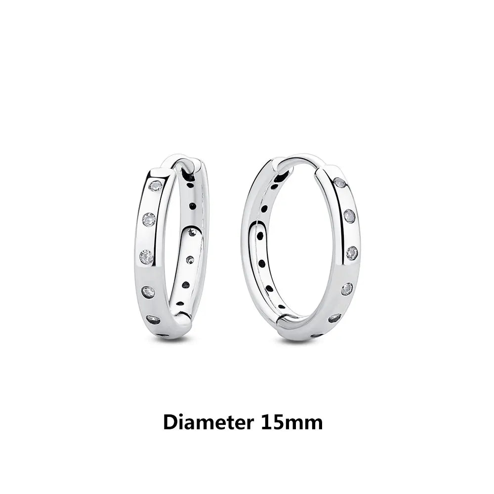 Orecchini Originali in Argento Sterling 925, Modello 2026, a Perno e a Cerchio con Cristalli, per Donna, in Oro Rosa, con Corona, Cuore, Infinito, Ape, Gioielli