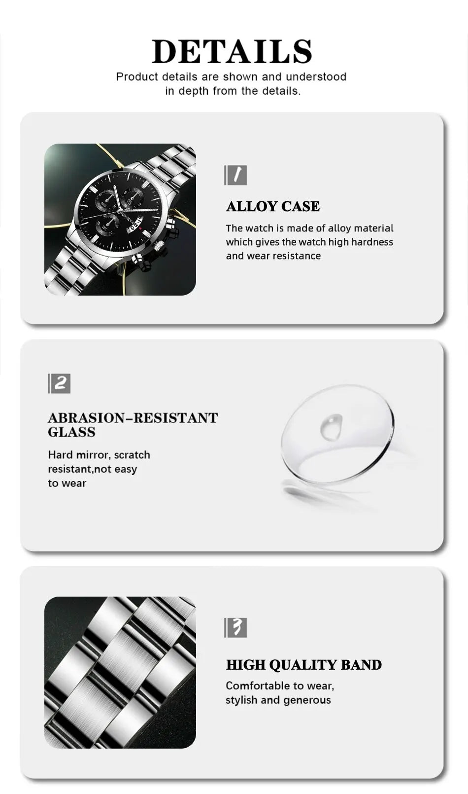 Orologio da uomo alla moda Orologio da polso al quarzo con calendario di lusso Orologi da lavoro Orologio da uomo Orologio da polso con cinturino maschile
