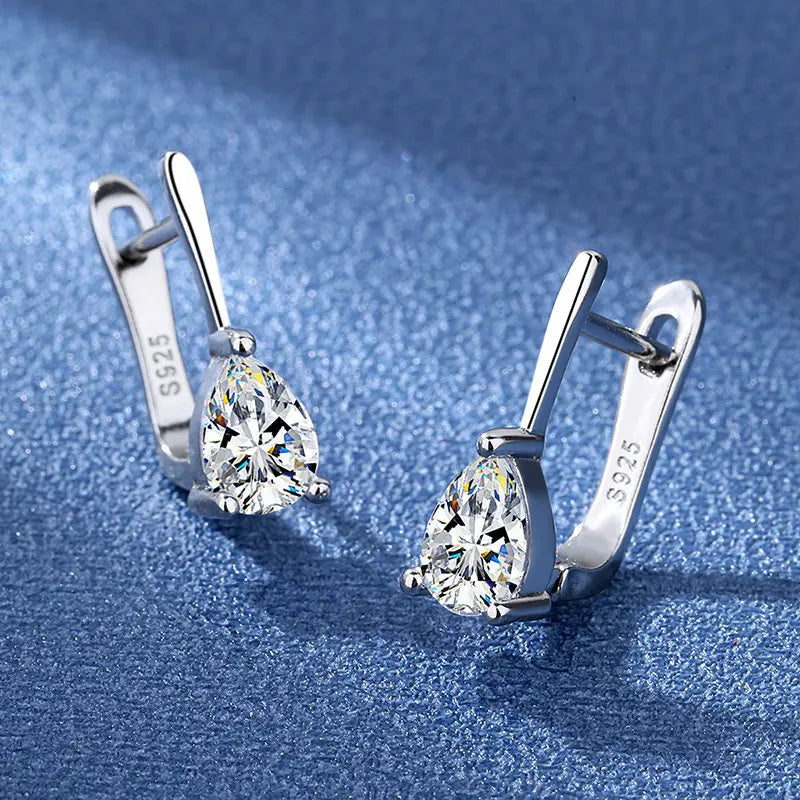 Orecchini in argento sterling 925 gioielli di alta qualità retrò modello semplice orecchini con zirconi bianchi viola vendita calda