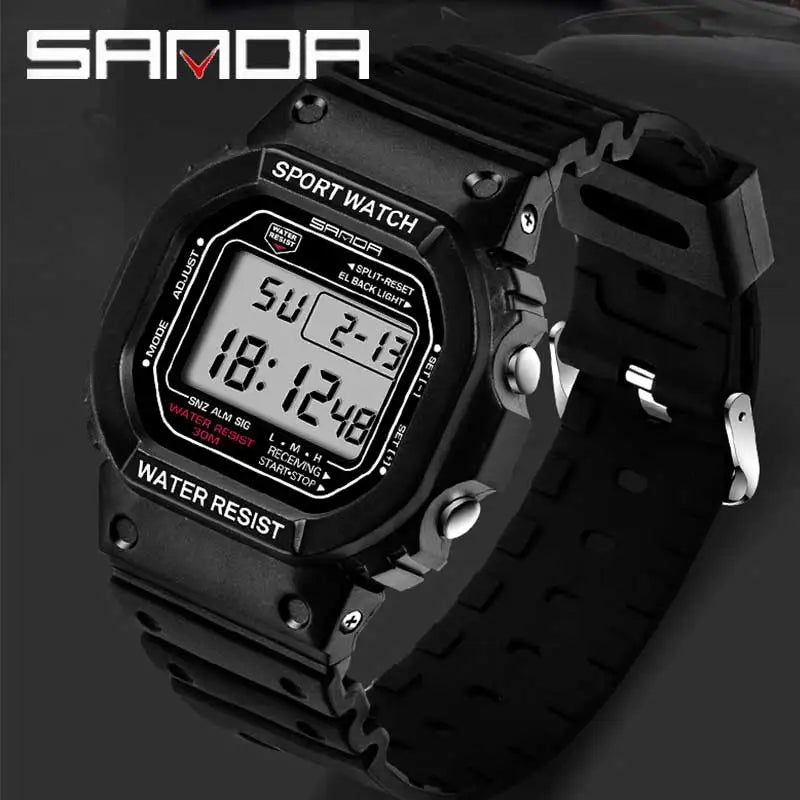 SANDA G Style LED Orologio digitale Unisex Antiurto Impermeabile Orologi sportivi Ragazzo Ragazza Cronometro Orologio elettronico a LED militare