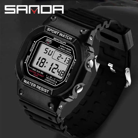 SANDA G Style LED Orologio digitale Unisex Antiurto Impermeabile Orologi sportivi Ragazzo Ragazza Cronometro Orologio elettronico a LED militare