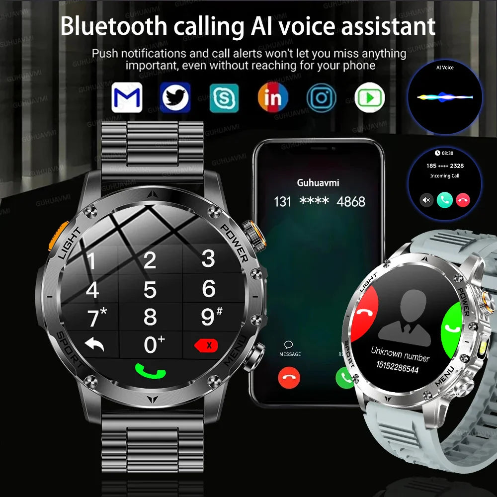 2025 Uomini Schermo AMOLED da 1,7 pollici Astuto Della Vigilanza 1000mAh Batteria Frequenza Cardiaca Chiamata Bluetooth NFC GPS Tracker Sport Fitness Orologi Nuovo