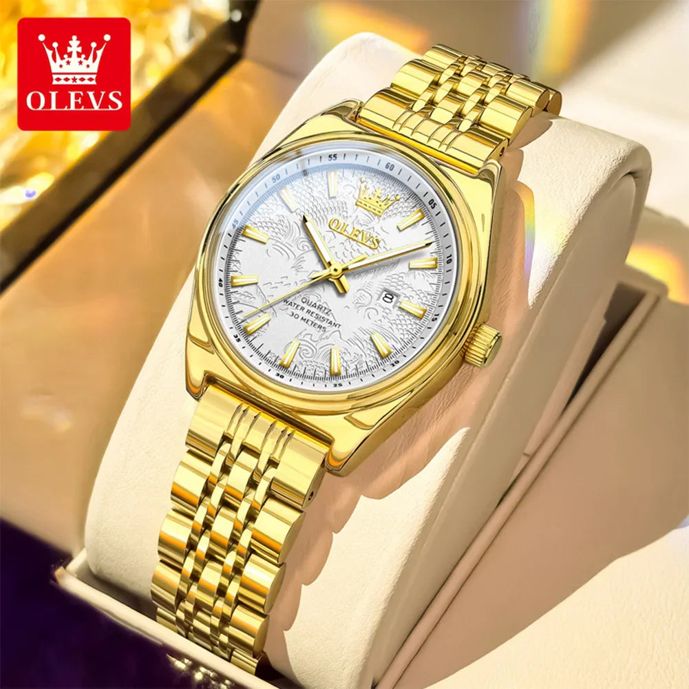 Orologio OLEVS 3703 da donna, elegante orologio al quarzo da donna, marca di alta gamma, impermeabile, luminoso, con calendario, orologio da polso di lusso per signora.