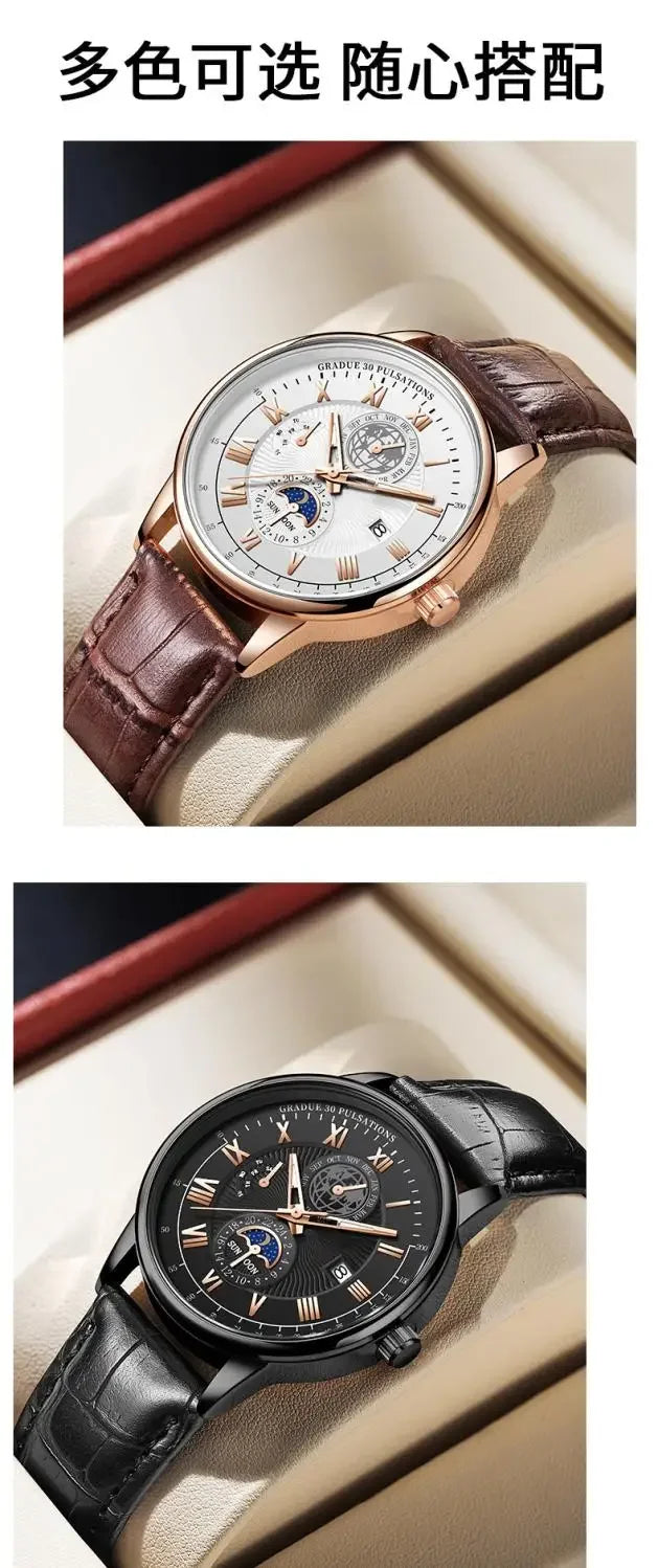 2024 Orologio da uomo alla moda Orologio da polso da uomo sportivo di lusso alla moda Orologio da uomo al quarzo con data in pelle luminosa impermeabile Orologio da uomo