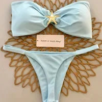 Nuovo bikini sexy tie-dye a due pezzi per donna, accessori per costumi da bagno