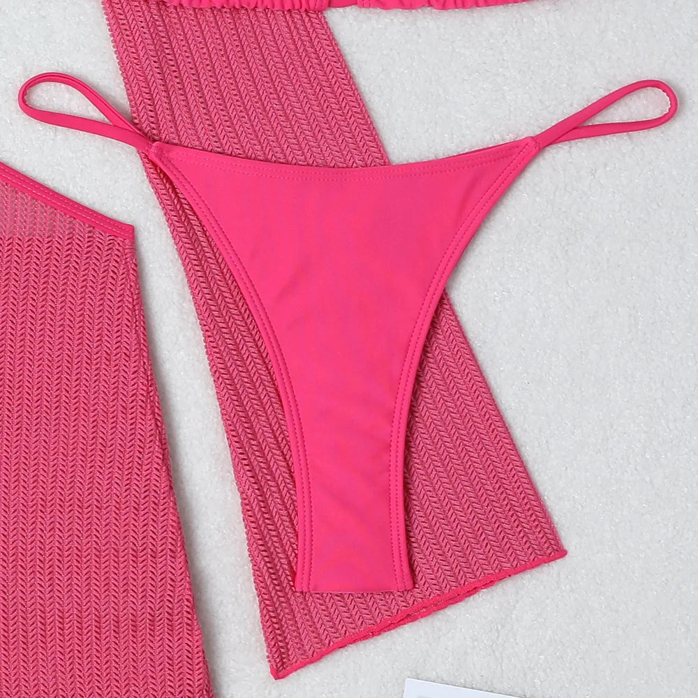2026 Bikini sexy Costumi da bagno femminili Costumi da bagno a tre pezzi da donna Costumi da bagno da spiaggia Costumi da bagno Bikini brasiliano Set Bagnante da piscina