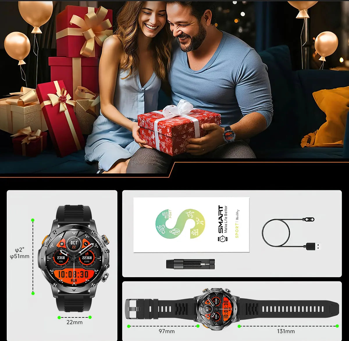 2025 Uomini Schermo AMOLED da 1,7 pollici Astuto Della Vigilanza 1000mAh Batteria Frequenza Cardiaca Chiamata Bluetooth NFC GPS Tracker Sport Fitness Orologi Nuovo