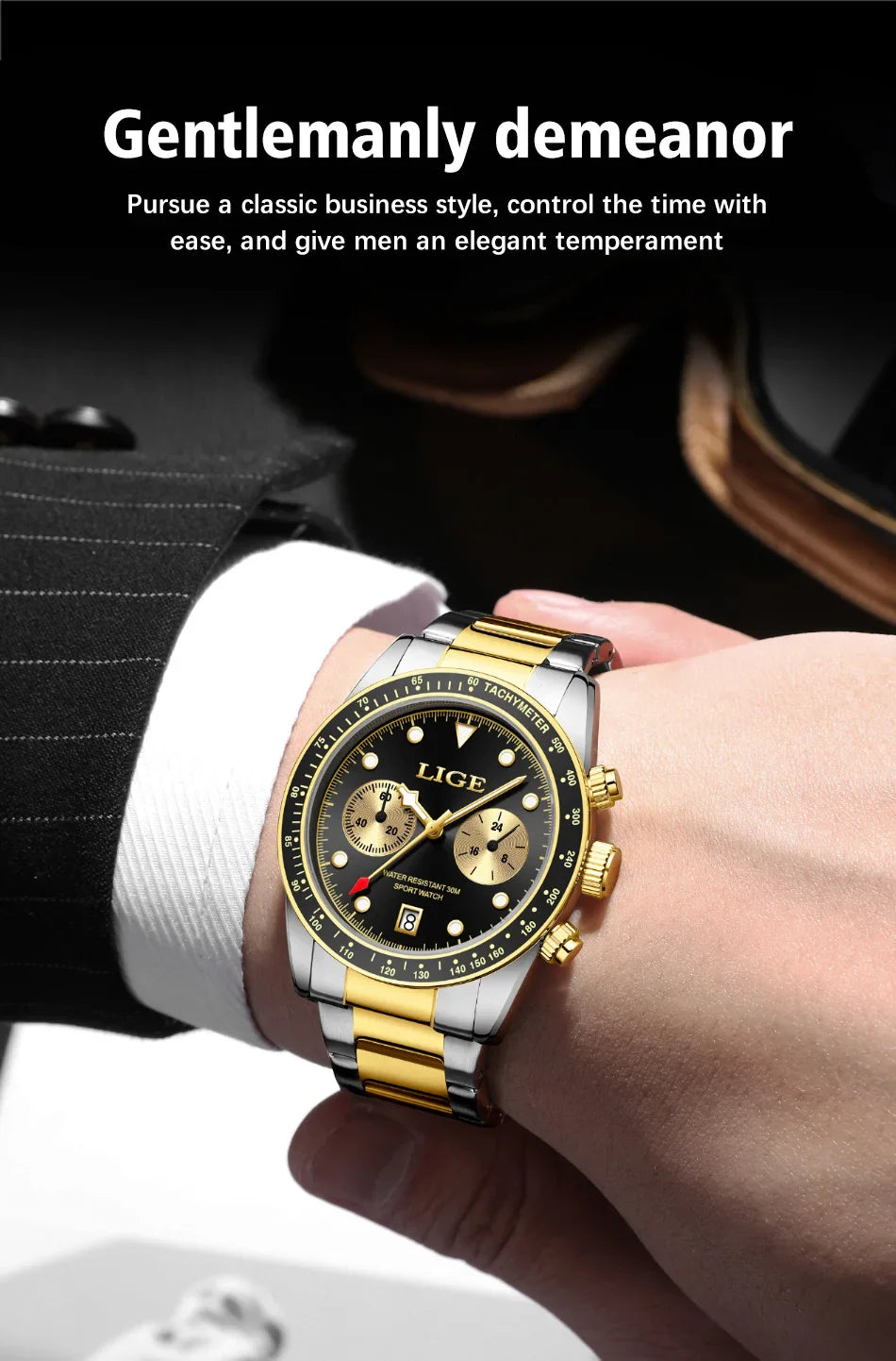 LIGE Nuovi orologi da uomo Orologi da polso al quarzo da uomo di lusso delle migliori marche Cronografo sportivo impermeabile e luminoso Relogio Masculino+BOX