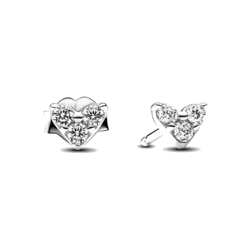 2025 Orecchini a cerchio in cristallo per le donne Orecchini gioielli Farfalla rosa Bule Moon Star Orecchini originali in argento sterling 925