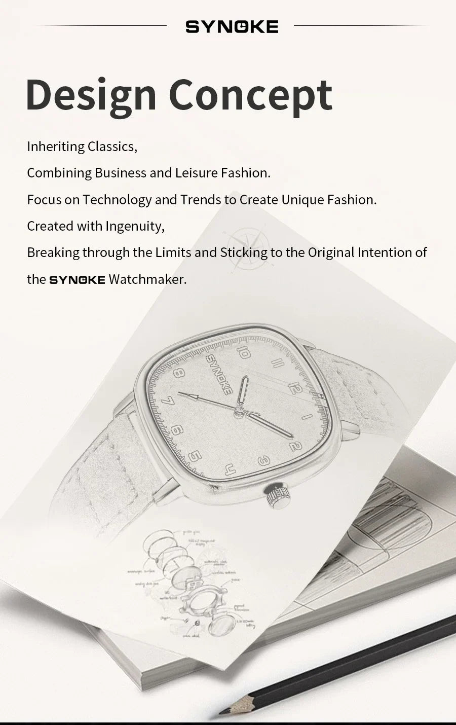 SYNOKE orologio al quarzo da uomo Fashion Simple Business Belt orologio al quarzo per uomo orologio da polso per studenti sport Non meccanico