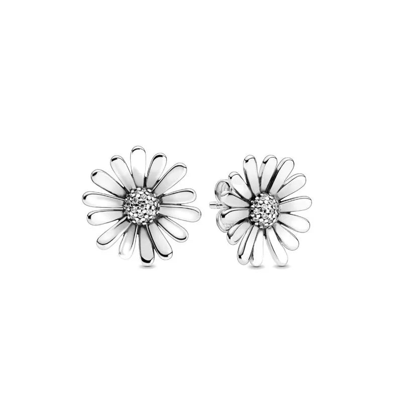 2025 Orecchini a cerchio in cristallo per le donne Orecchini gioielli Farfalla rosa Bule Moon Star Orecchini originali in argento sterling 925