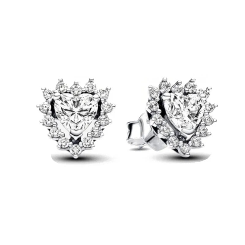 2025 Orecchini a cerchio in cristallo per le donne Orecchini gioielli Farfalla rosa Bule Moon Star Orecchini originali in argento sterling 925
