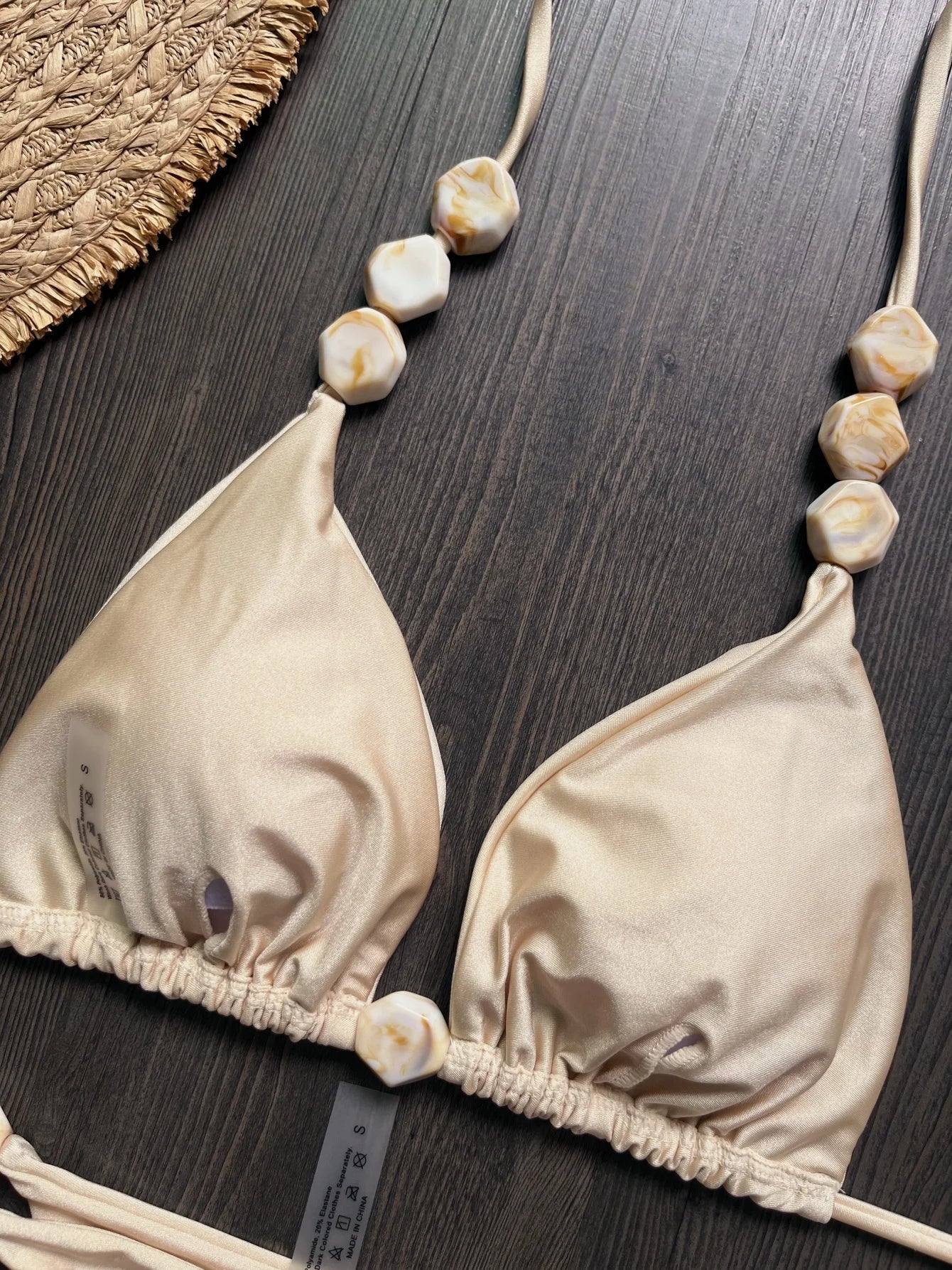 Costume da bagno bikini sexy con perline 2026 da donna, set bikini halter con scollo a V, abbigliamento da spiaggia estivo