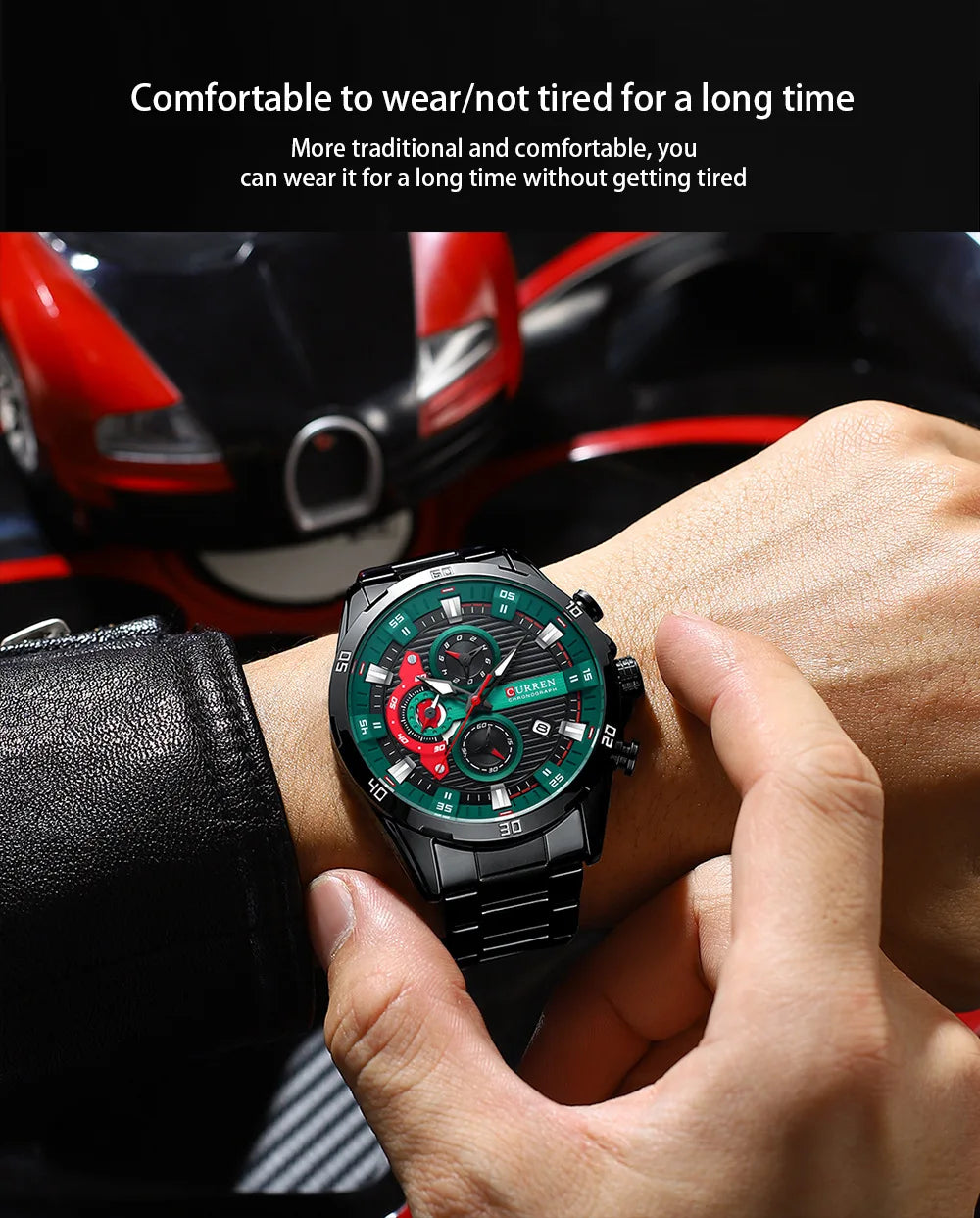 CURREN 8402 Orologio da uomo in acciaio inossidabile Moda creativa Quadrante luminoso con cronografo Orologio da uomo di lusso per il tempo libero reloj hombre