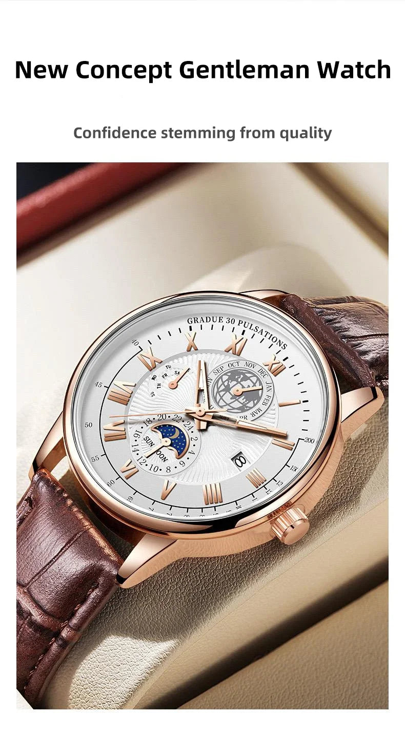 2024 Orologio da uomo alla moda Orologio da polso da uomo sportivo di lusso alla moda Orologio da uomo al quarzo con data in pelle luminosa impermeabile Orologio da uomo