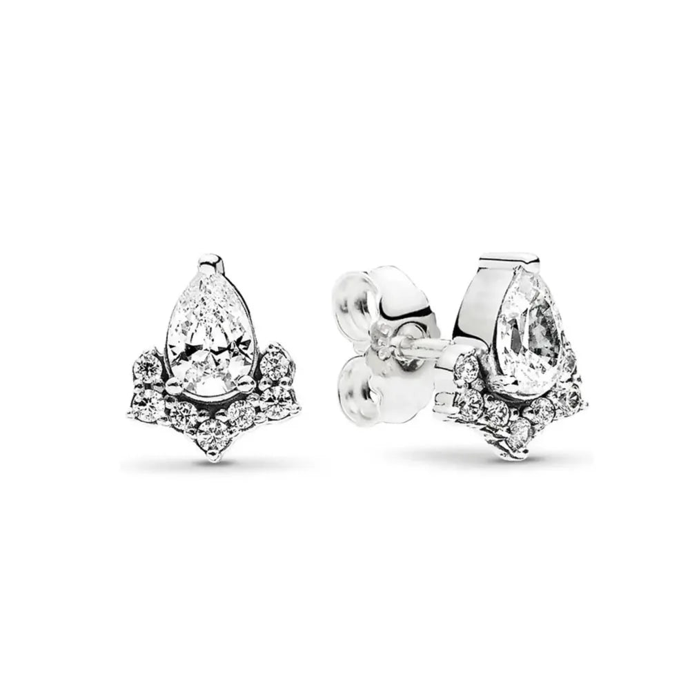 2025 Orecchini a cerchio in cristallo per le donne Orecchini gioielli Farfalla rosa Bule Moon Star Orecchini originali in argento sterling 925