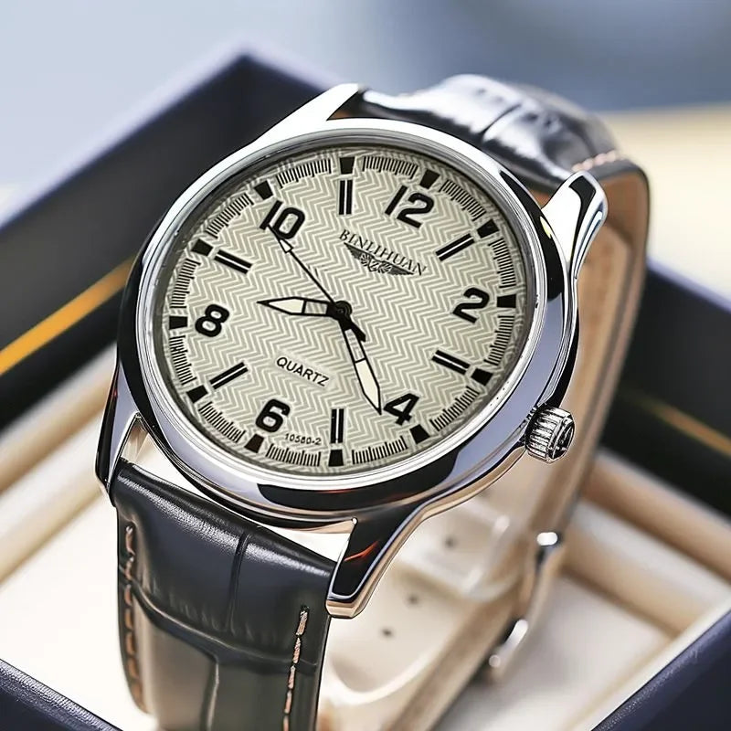 Orologio da polso da uomo delle migliori marche Orologio da uomo impermeabile da lavoro di lusso per uomo Orologio al quarzo Orologi da uomo in pelle reloj + scatola regalo da uomo