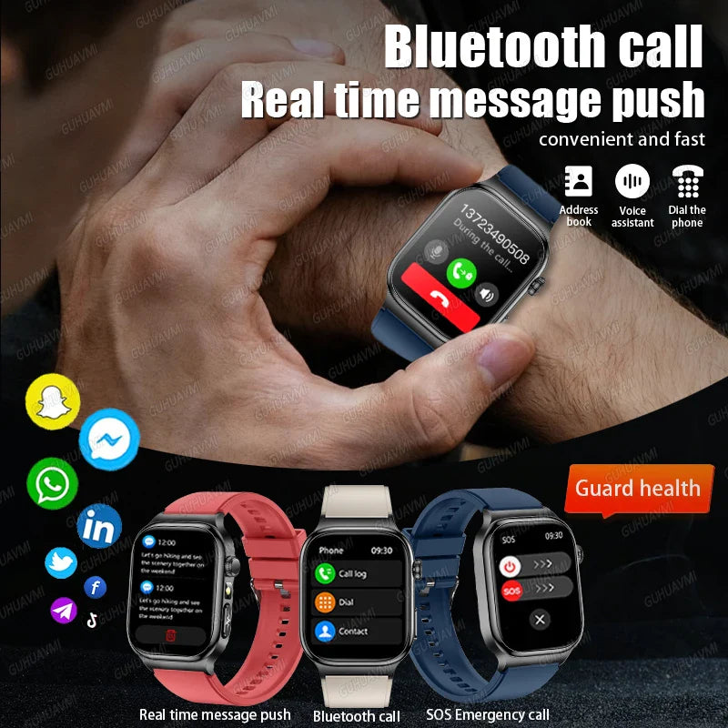 2026 Nuovo Misurazione Accurata Salute Smart Watch ECG + PPG Acido Urico Pressione Sanguigna Lipidi Nel Sangue Chiamata BT Smartwatch Per Le Donne Degli Uomini